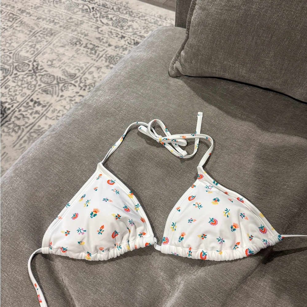 Floral Triangle Bikini Top
